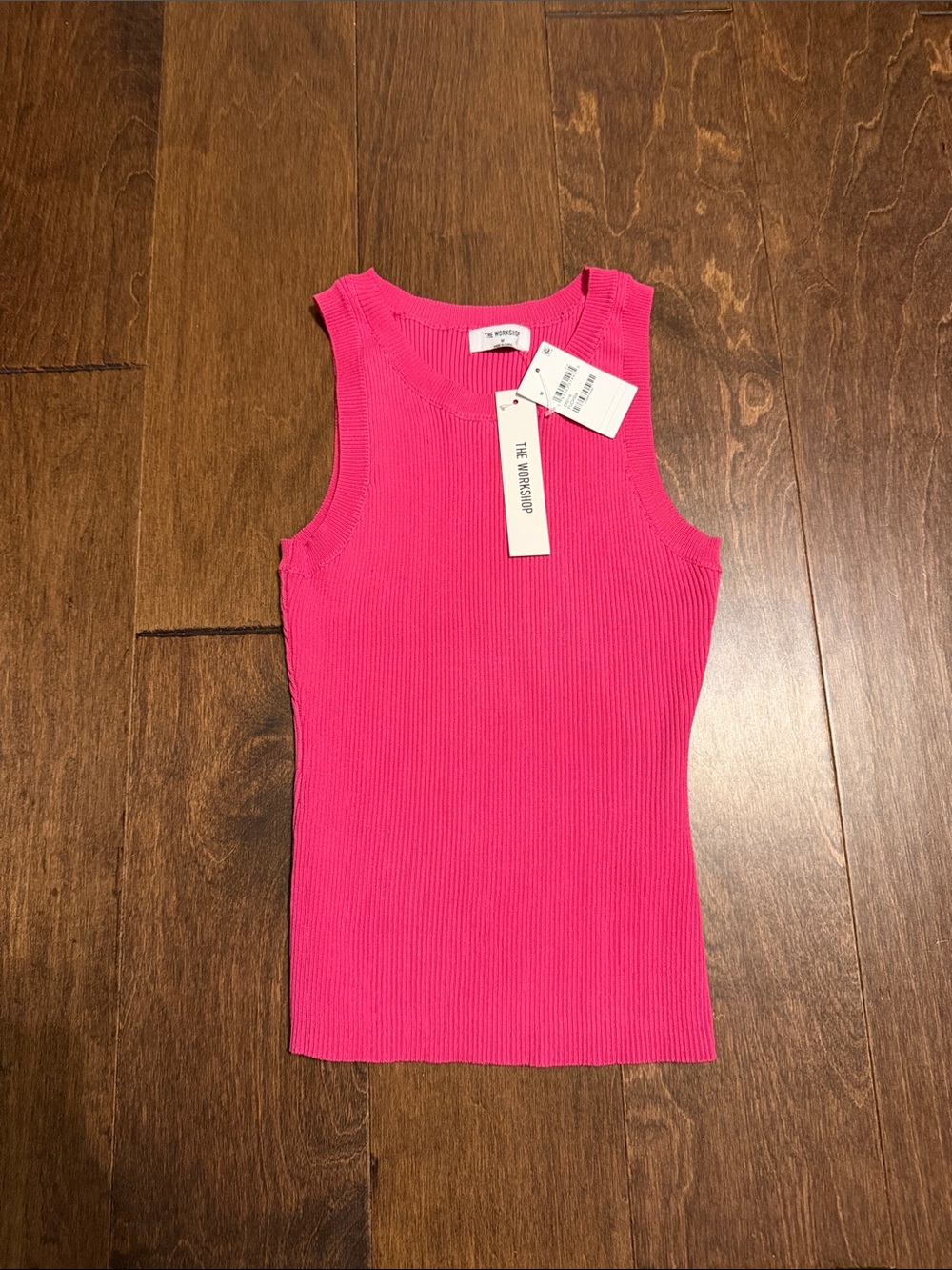The Workshop Hot Pink Ribbed Tank Top